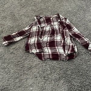 Maroon cream and light maroon long sleeve flannel